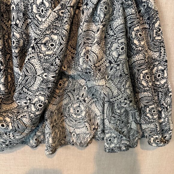 Abercrombie & Fitch Y2K Black & White Floral Mini Dress Strappy Fit & Flare - Picture 5 of 12